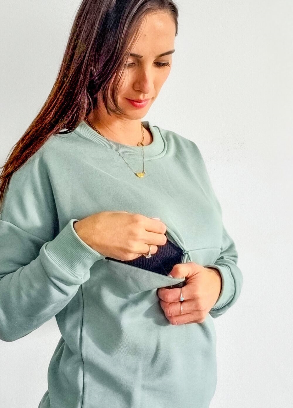 Lait & Co - Deanna Maternity Nursing Jumper in Mint