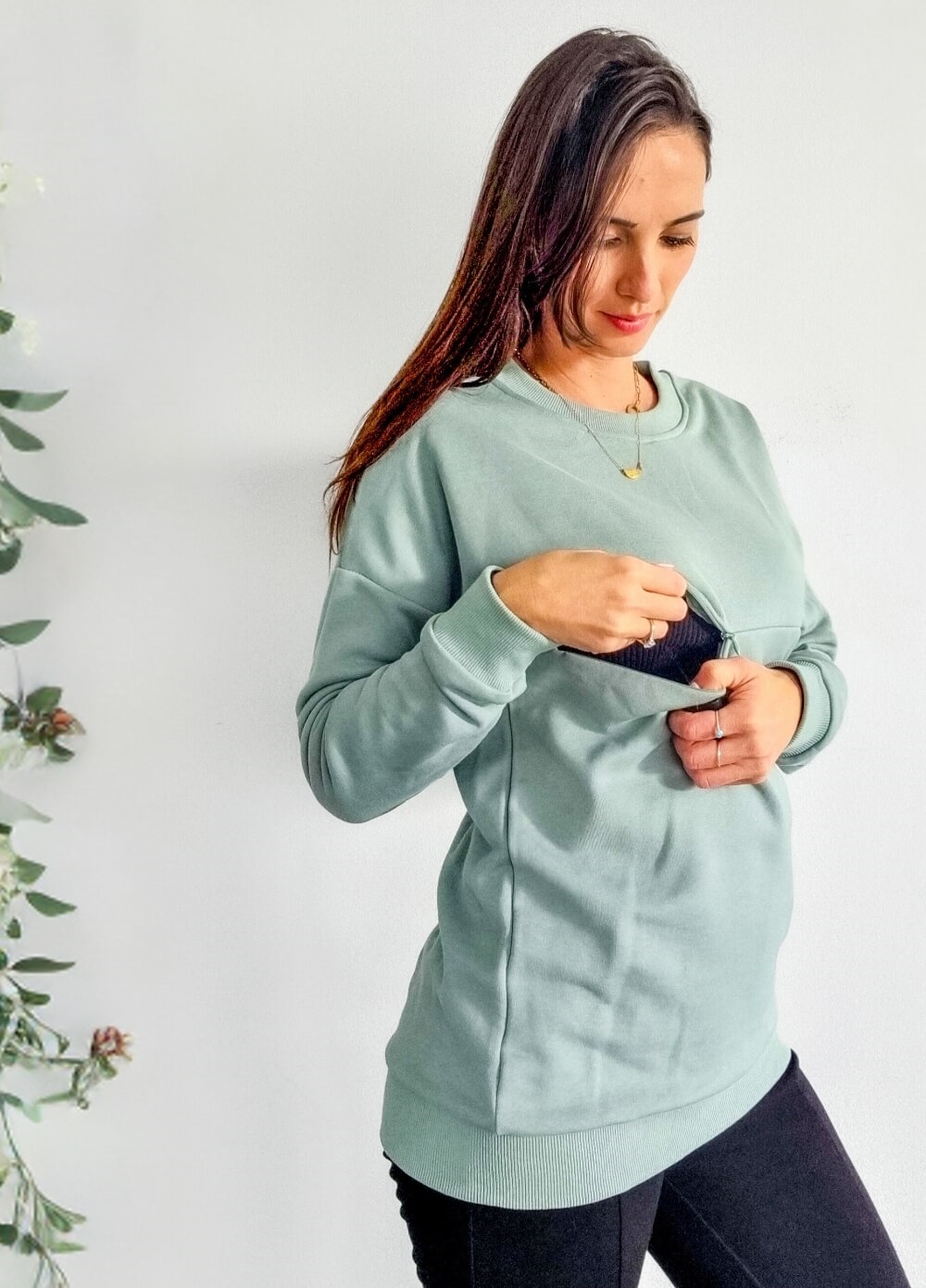 Lait & Co - Deanna Maternity Nursing Jumper in Mint