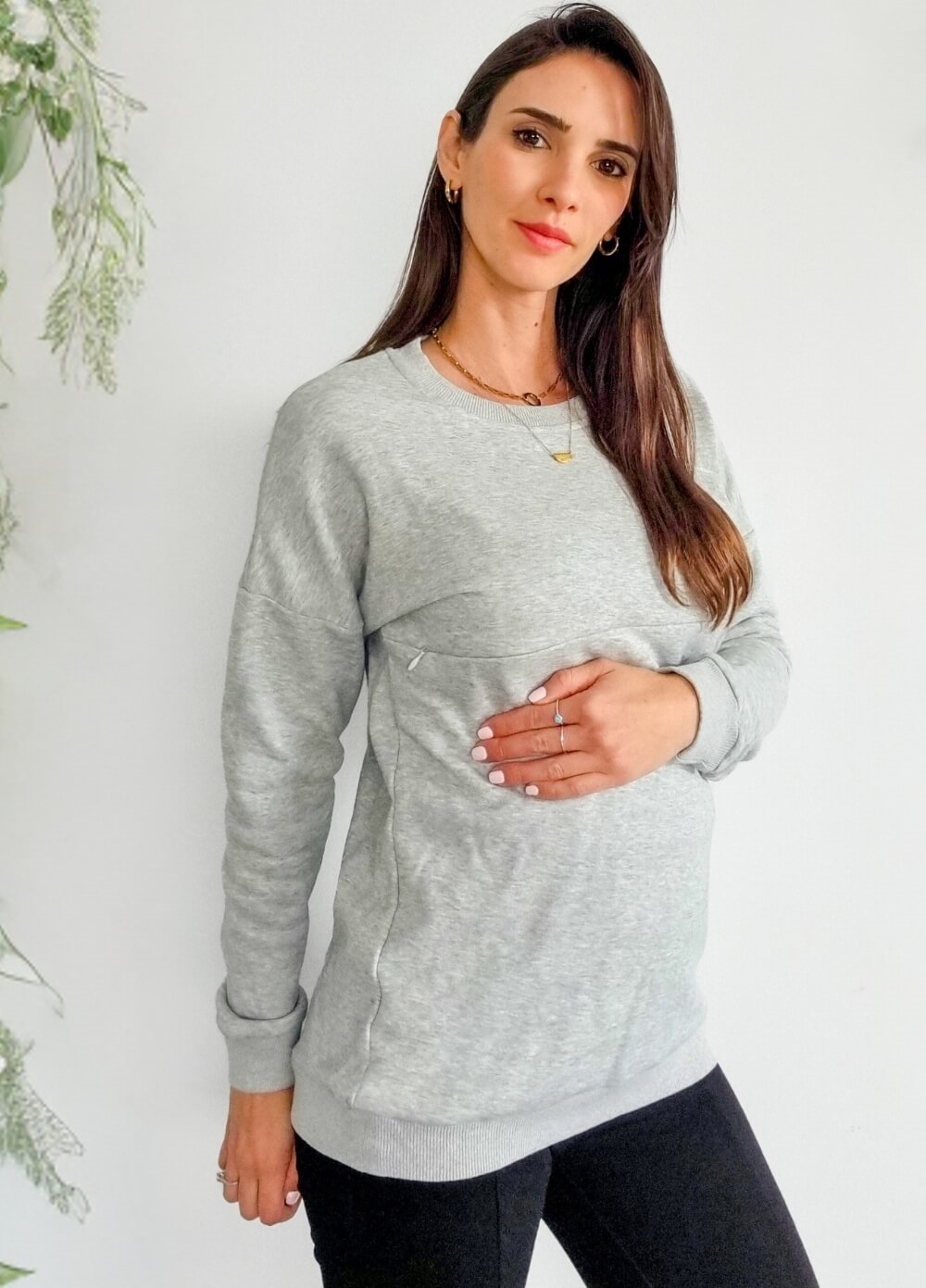 Lait & Co - Deanna Maternity Nursing Jumper in Grey