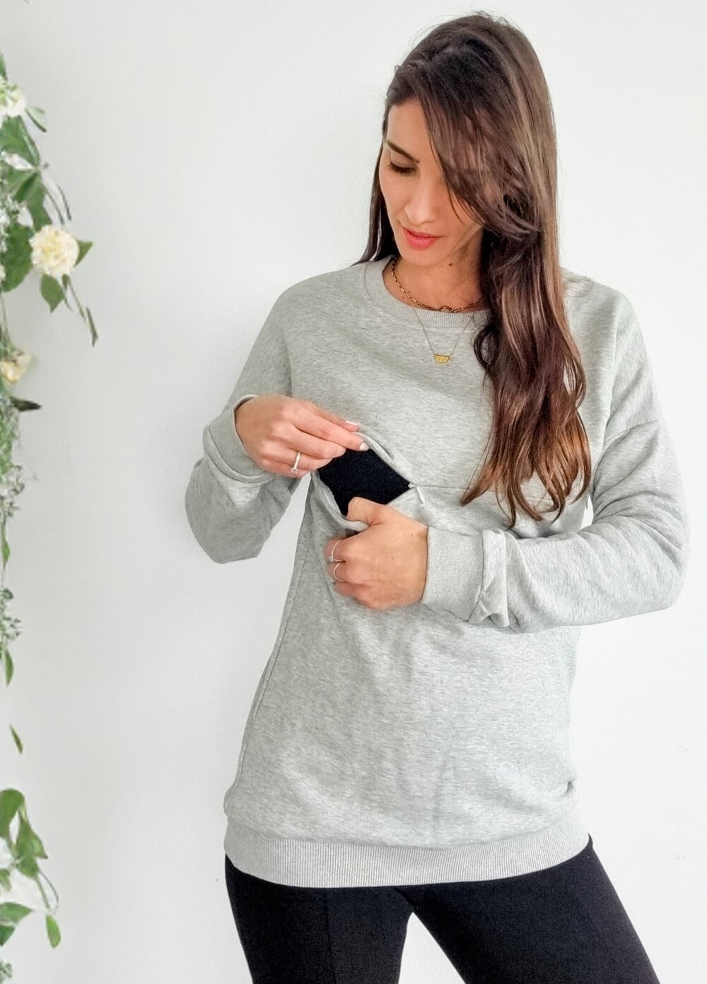 Lait & Co - Deanna Maternity Nursing Jumper in Grey