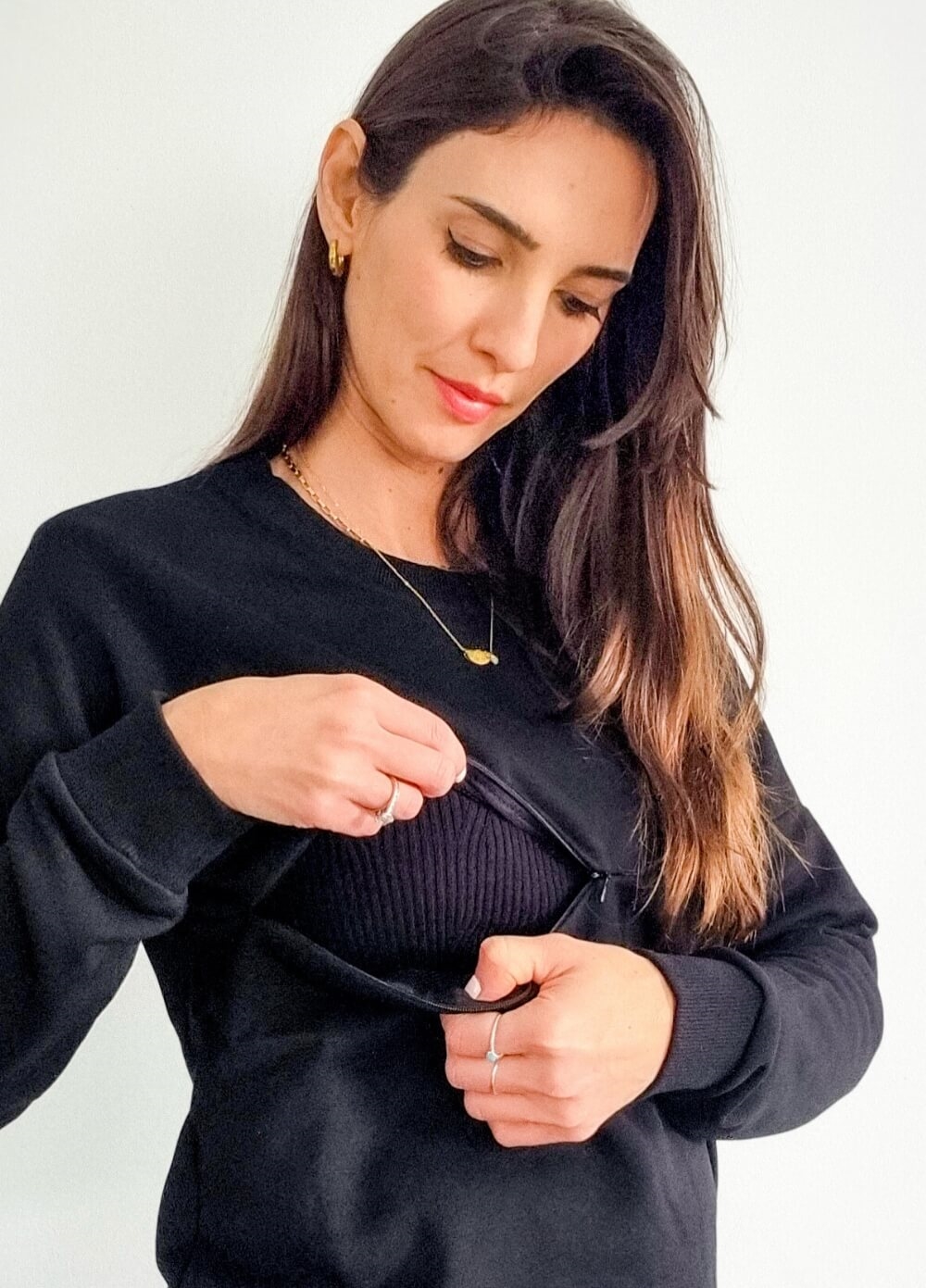 Lait & Co - Deanna Maternty Nursing Jumper in Black