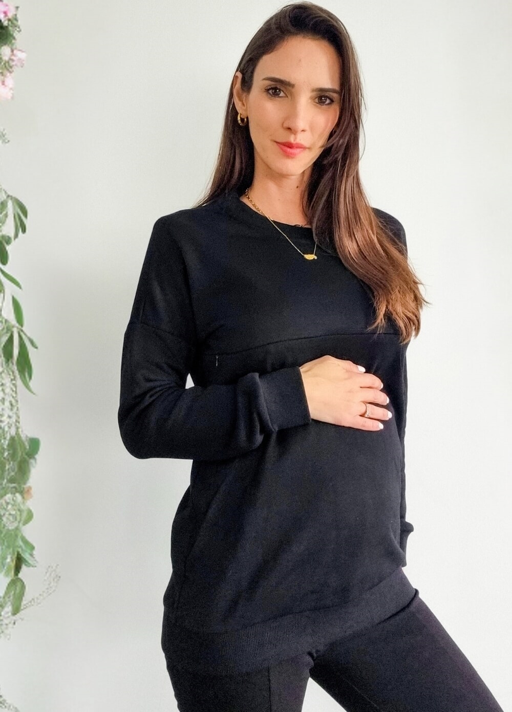 Lait & Co - Deanna Maternty Nursing Jumper in Black