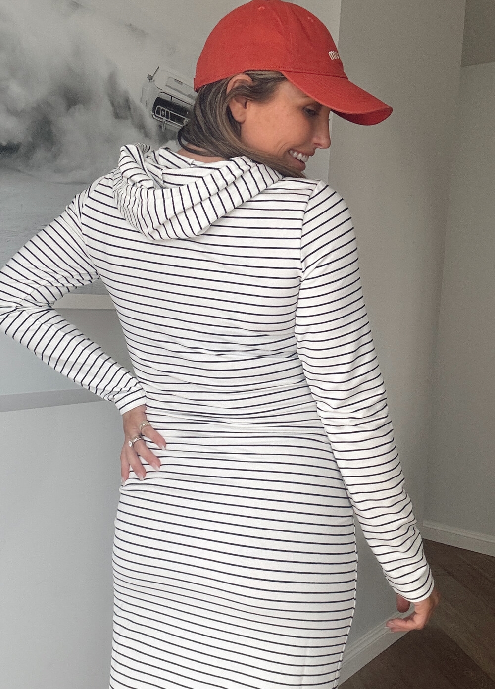 Brittany Hoodie Breastfeeding Dress in Stripes by Lait & Co
