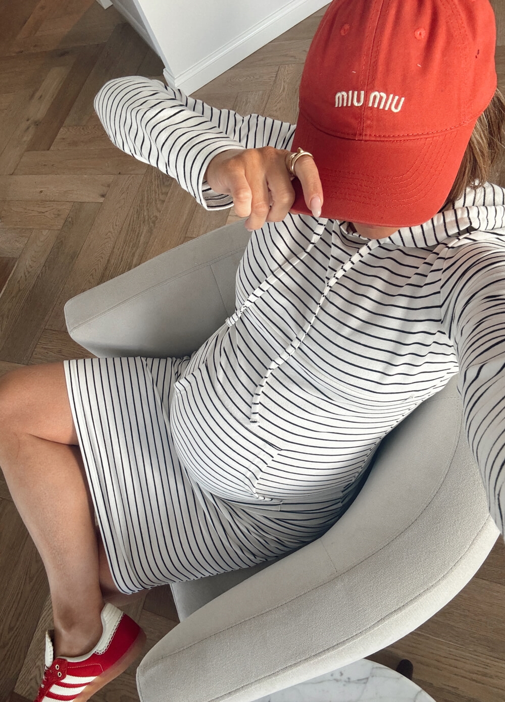 Brittany Hoodie Breastfeeding Dress in Stripes by Lait & Co