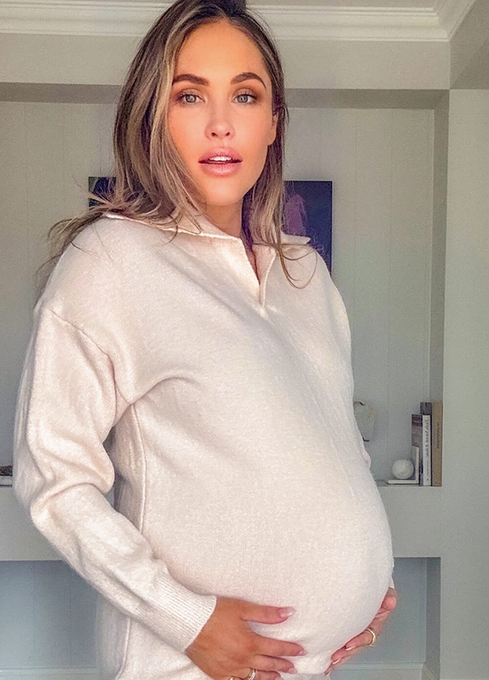 Lait & Co - Peyton Polo Knit Maternity Jumper Dress in Ecru