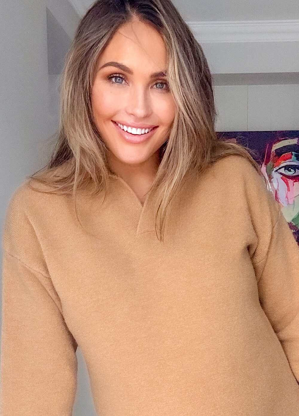 Lait & Co - Peyton Polo Knit Maternity Jumper Dress in Camel