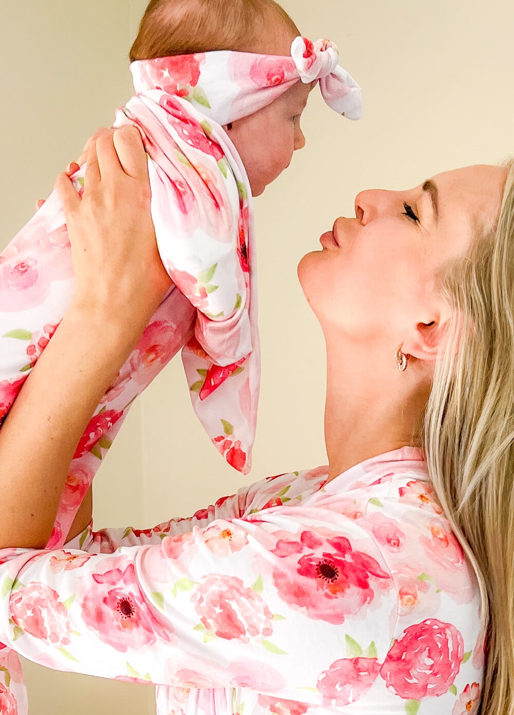Nurture Pregnancy Robe & Baby Swaddle Set in Watercolour Floral