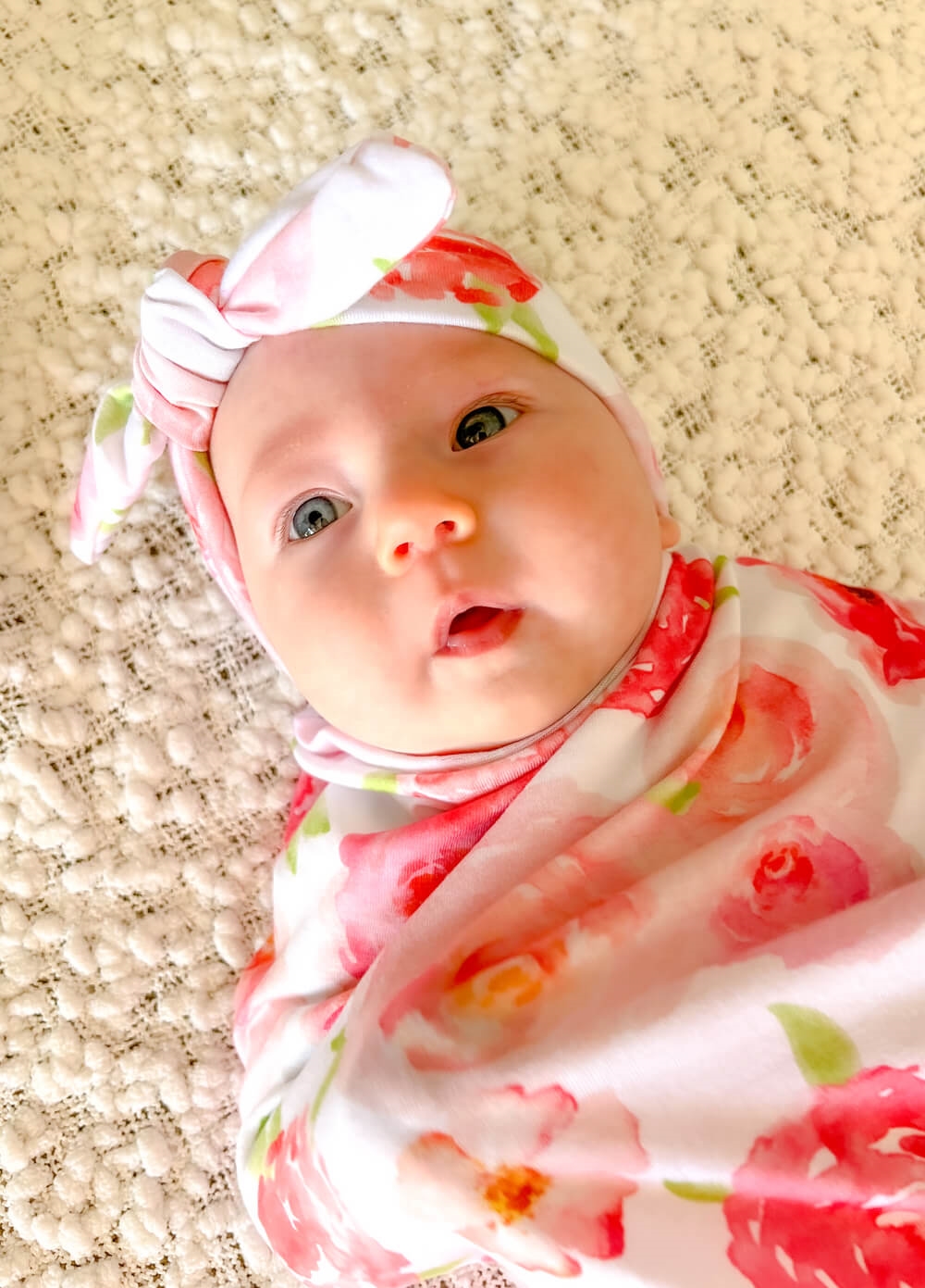 Nurture Pregnancy Robe & Baby Swaddle Set in Watercolour Floral