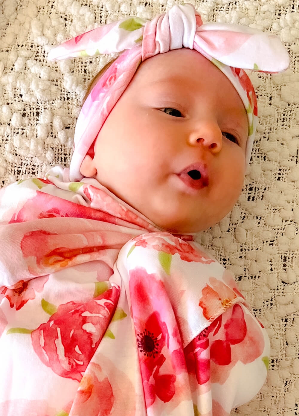 Nurture Pregnancy Robe & Baby Swaddle Set in Watercolour Floral