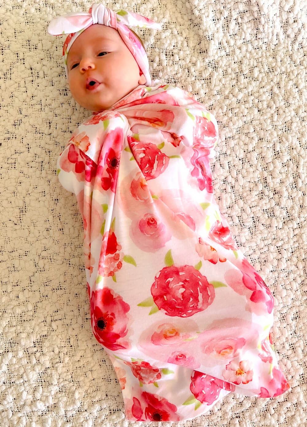 Nurture Pregnancy Robe & Baby Swaddle Set in Watercolour Floral