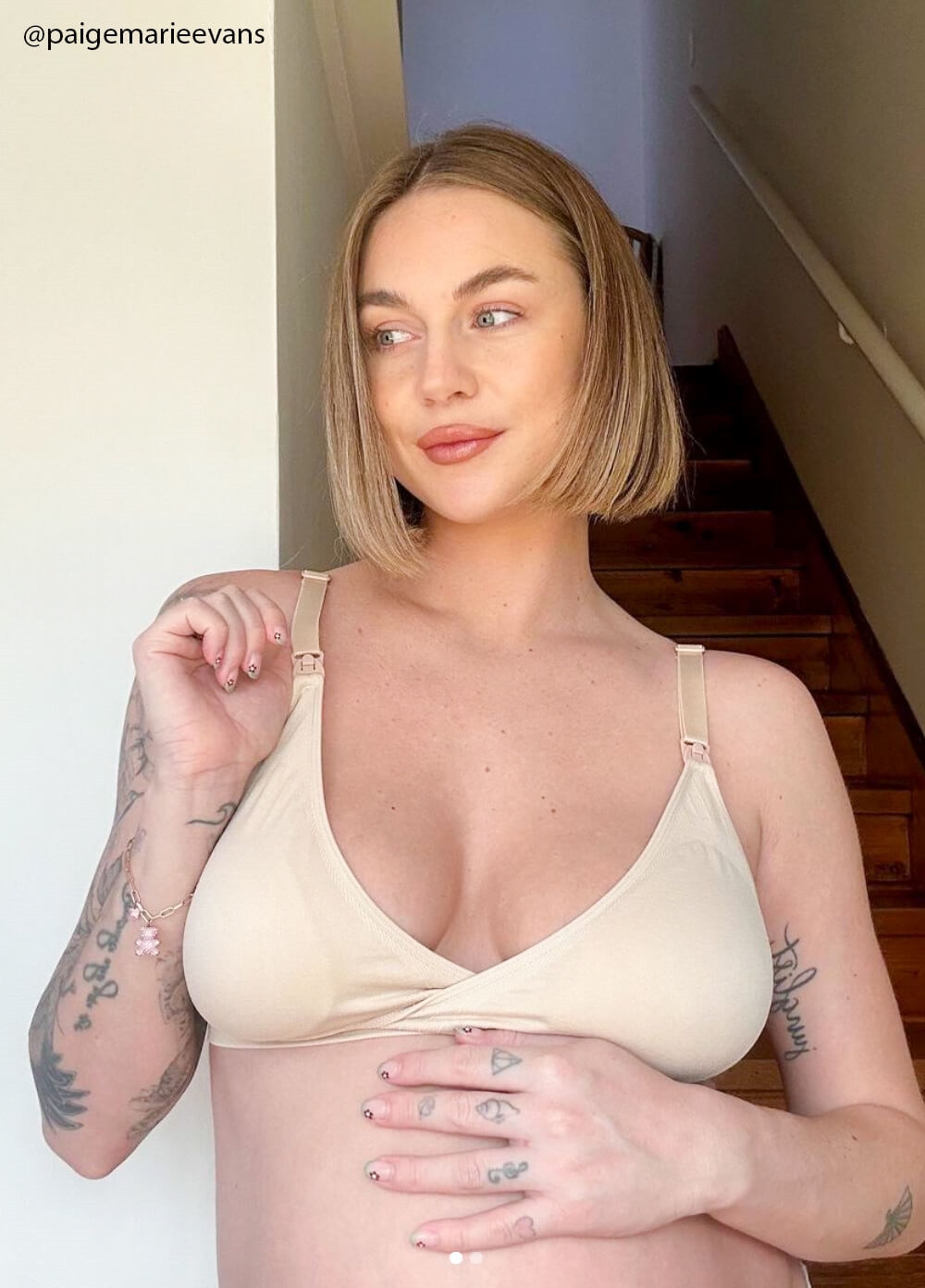 Queen Bee - Dakota Seamless Low Cut Maternity Nursing Bra in Nude