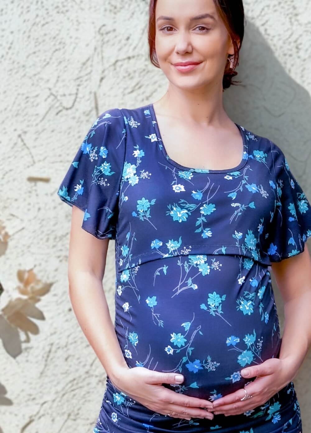 Floressa - Natasha Maternity Nursing Top in Midnight Floral