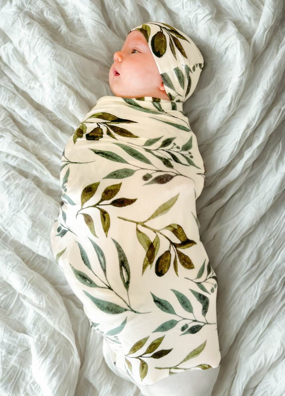Welcome Baby - Cherish Pregnancy Robe & Swaddle Set in Leaf Print