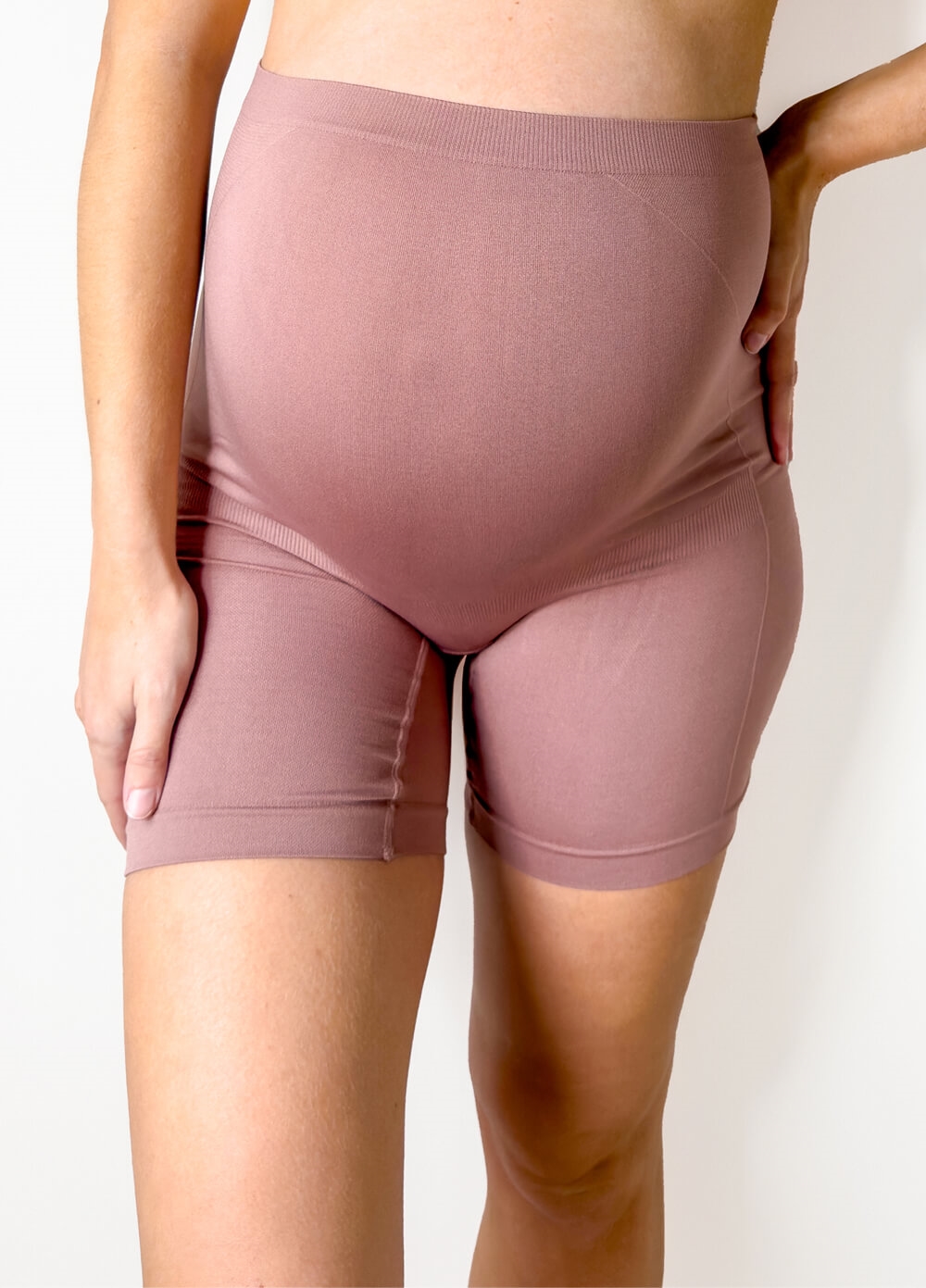 Becky Anti Chafing Maternity Shorts in Rosy Brown | Queen Bee