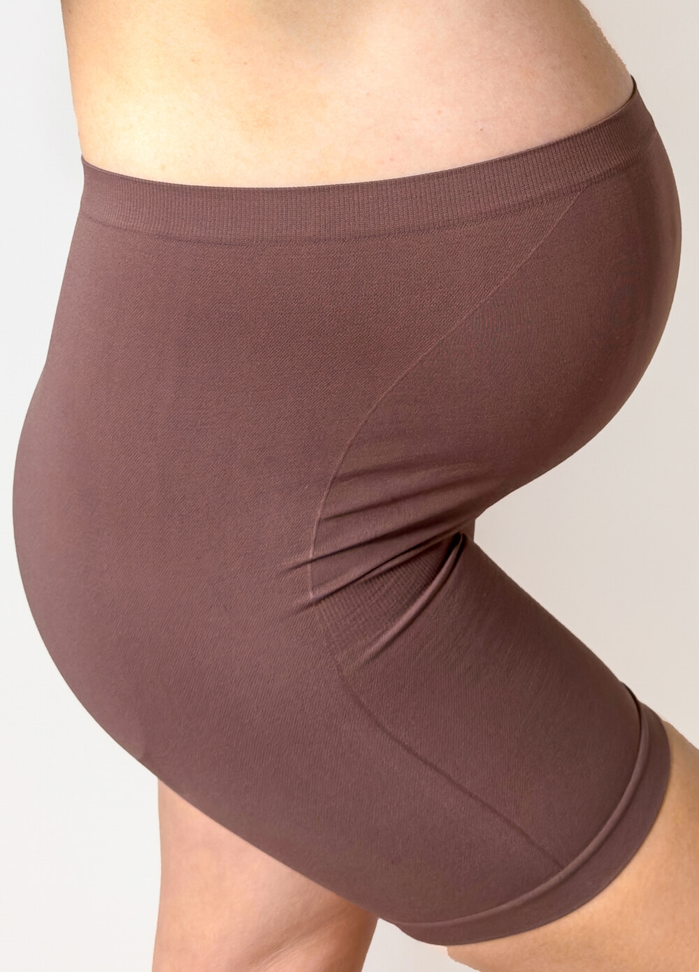 Becky Anti Chafing Maternity Shorts in Dark Brown | Queen Bee