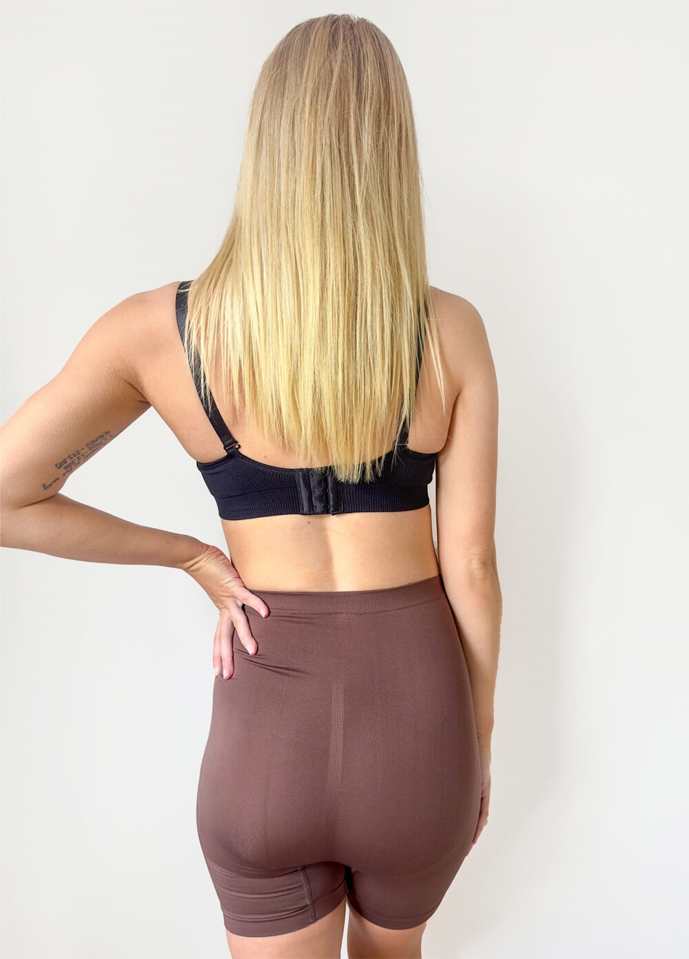 Becky Anti Chafing Maternity Shorts in Dark Brown | Queen Bee