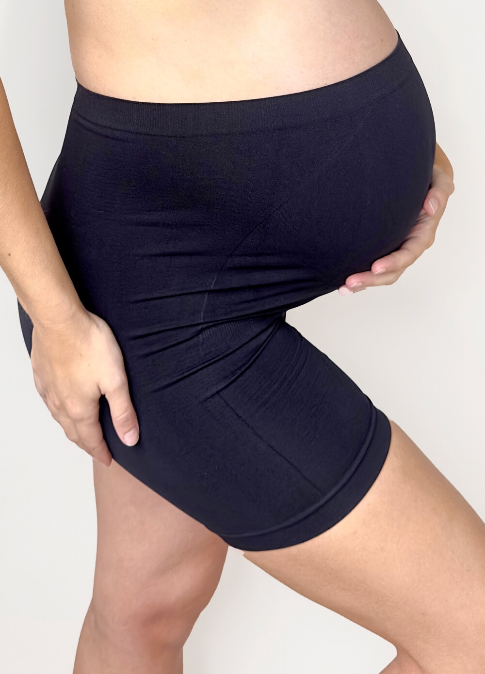 Becky Anti Chafing Maternity Shorts in Black | Queen Bee