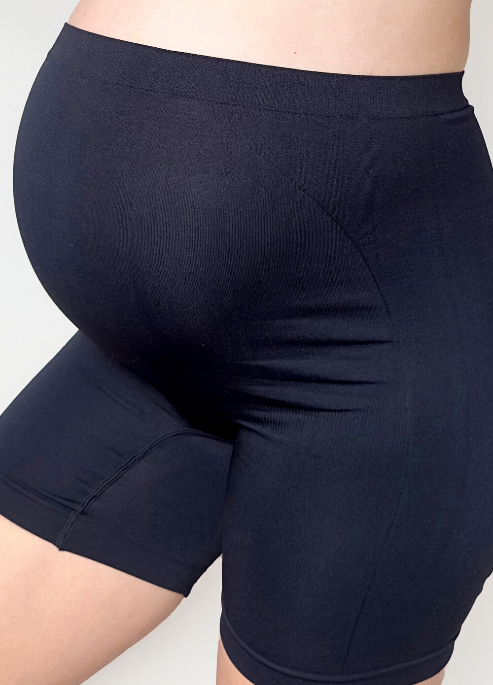 Becky Anti Chafing Maternity Shorts in Black | Queen Bee