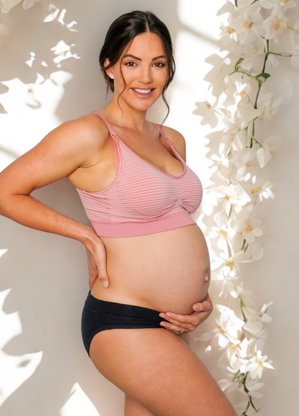 Queen Bee - Savannah Seamless Maternity Nursing Bra - Pink Stripe