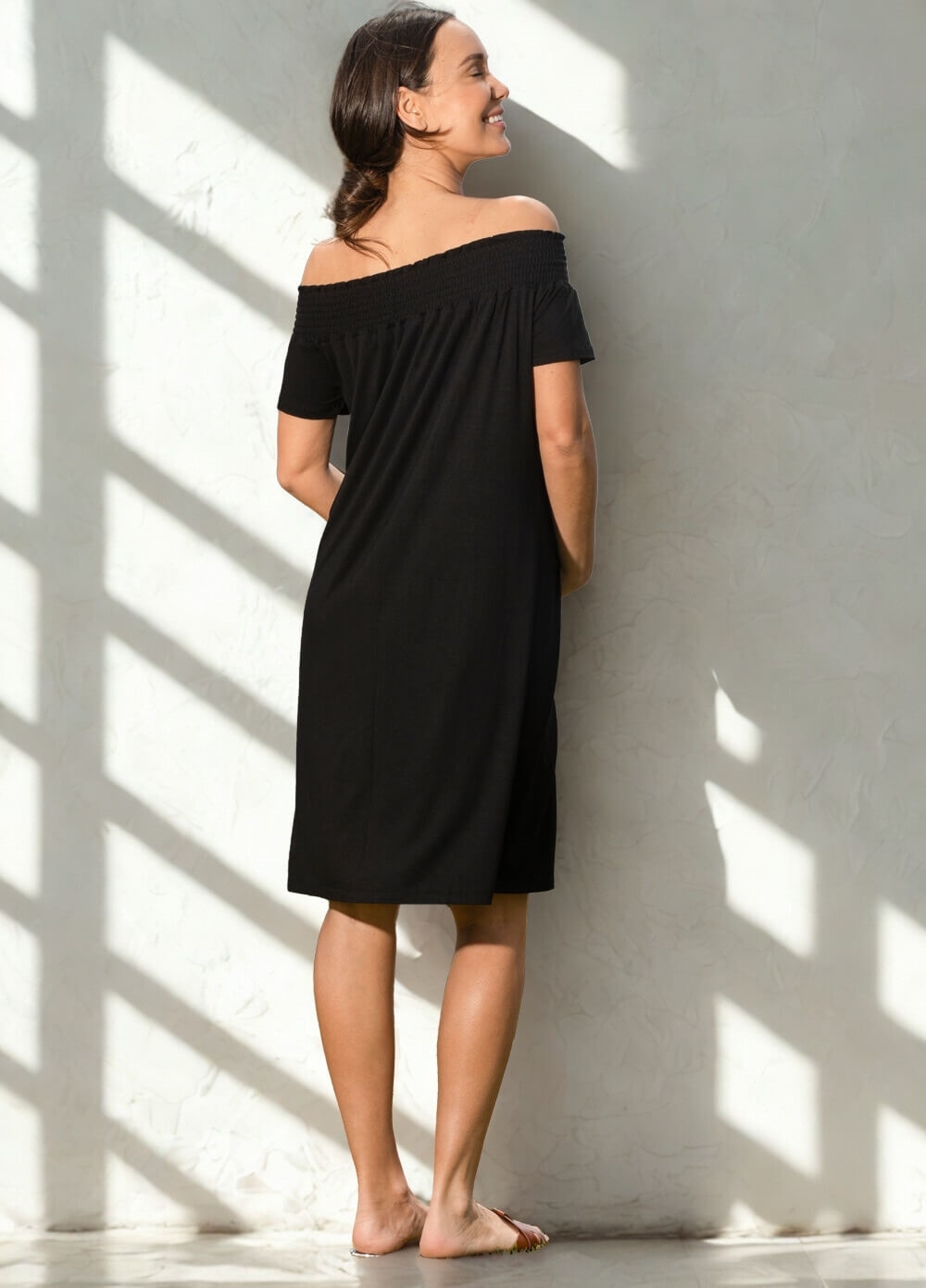 Midnight Tobiah Off The Shoulder Maternity Dress by Trimester Clothing