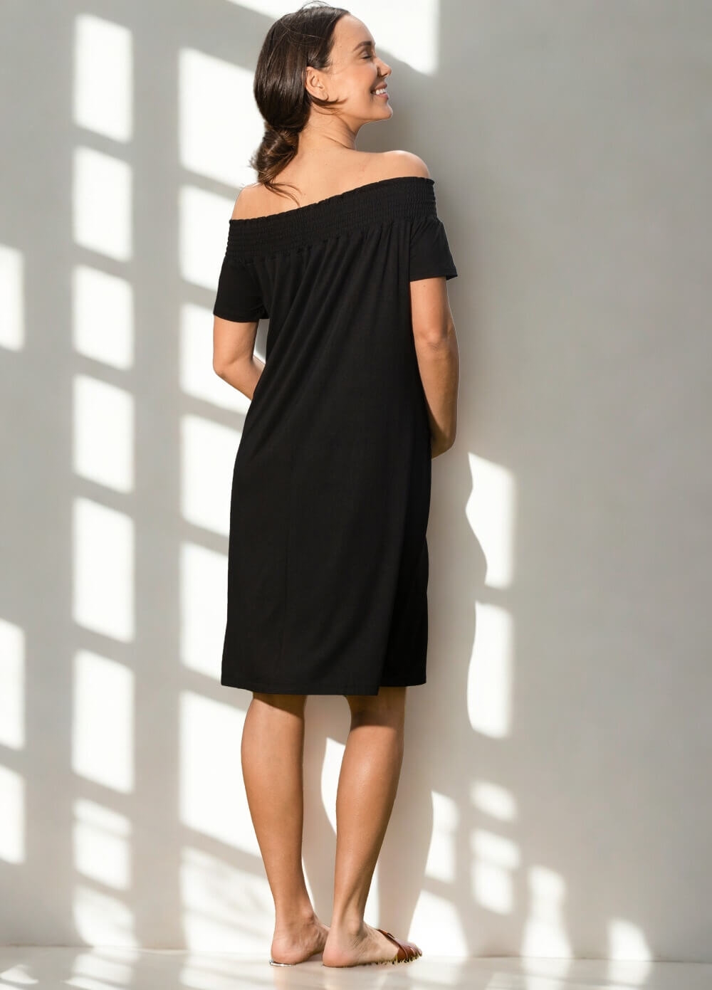 Midnight Tobiah Off The Shoulder Maternity Dress by Trimester Clothing