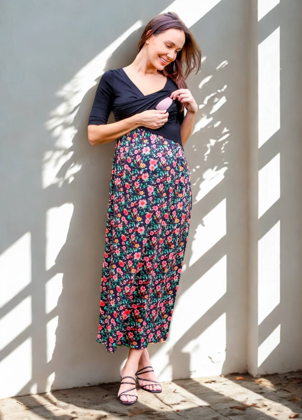 Floressa - Cassia Crossover Maternity Nursing Maxi Dress