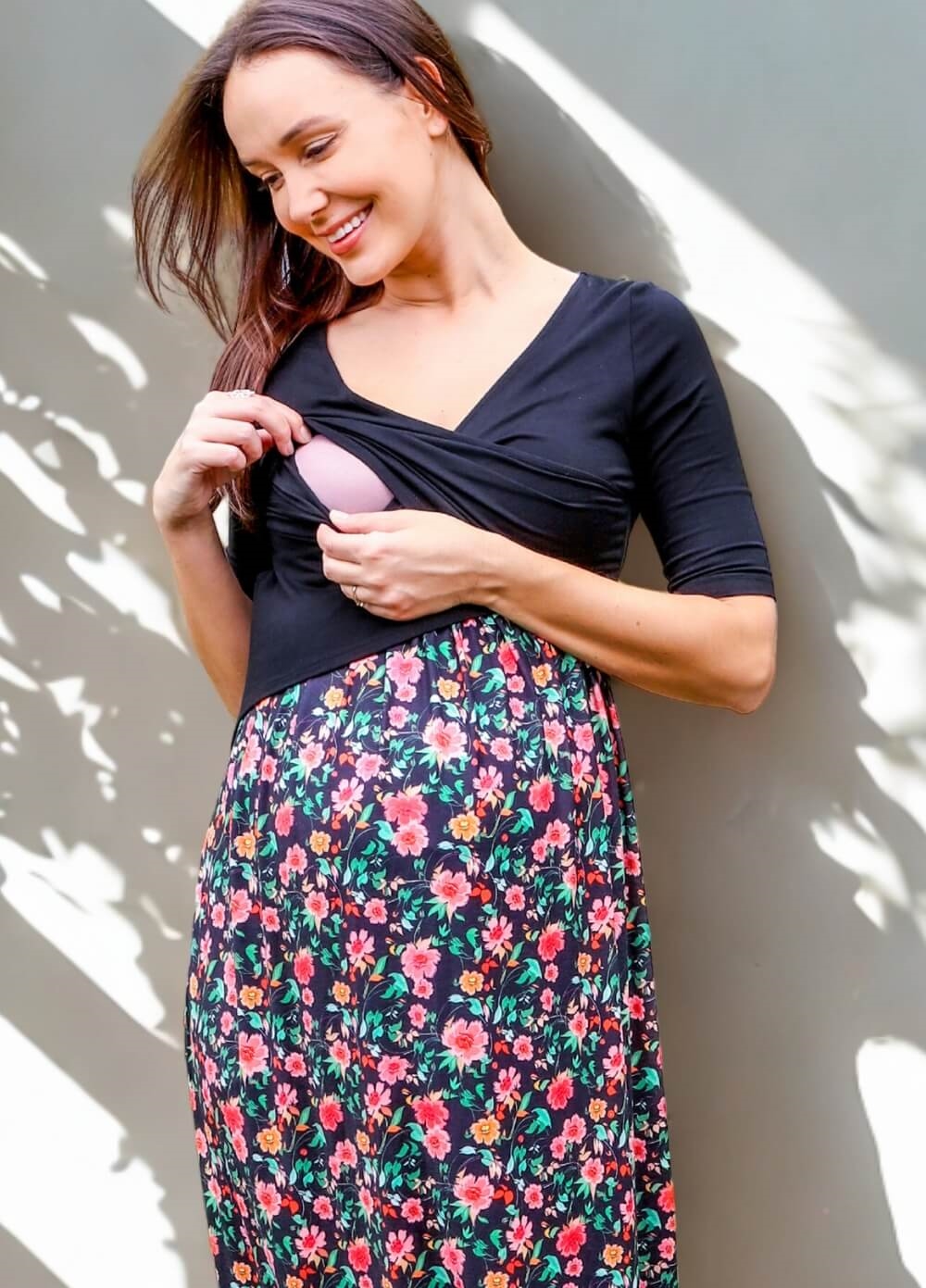 Floressa - Cassia Crossover Maternity Nursing Maxi Dress