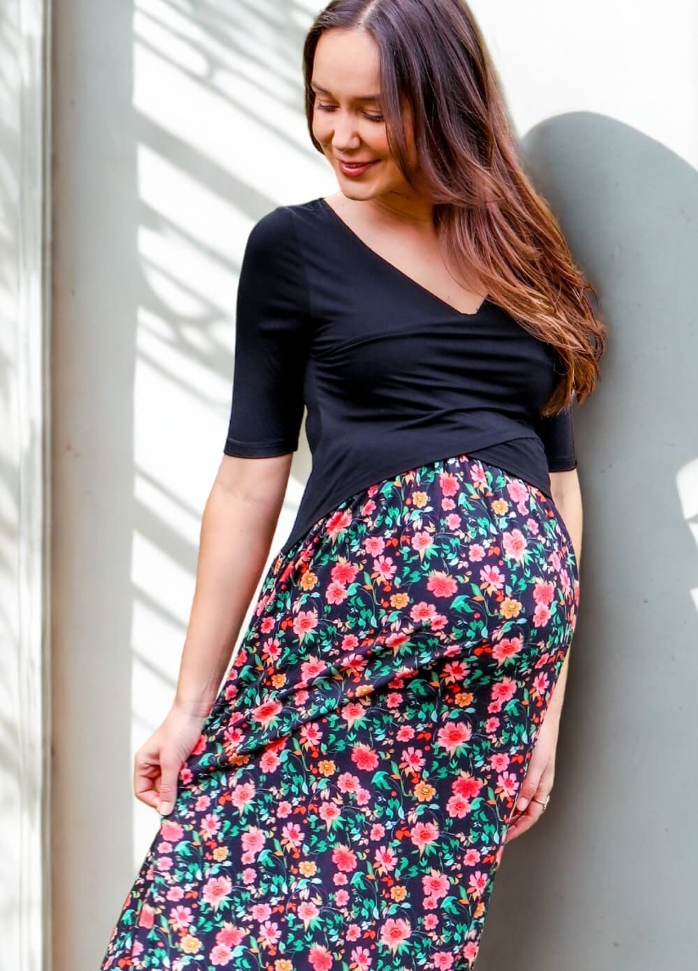 Floressa - Cassia Crossover Maternity Nursing Maxi Dress