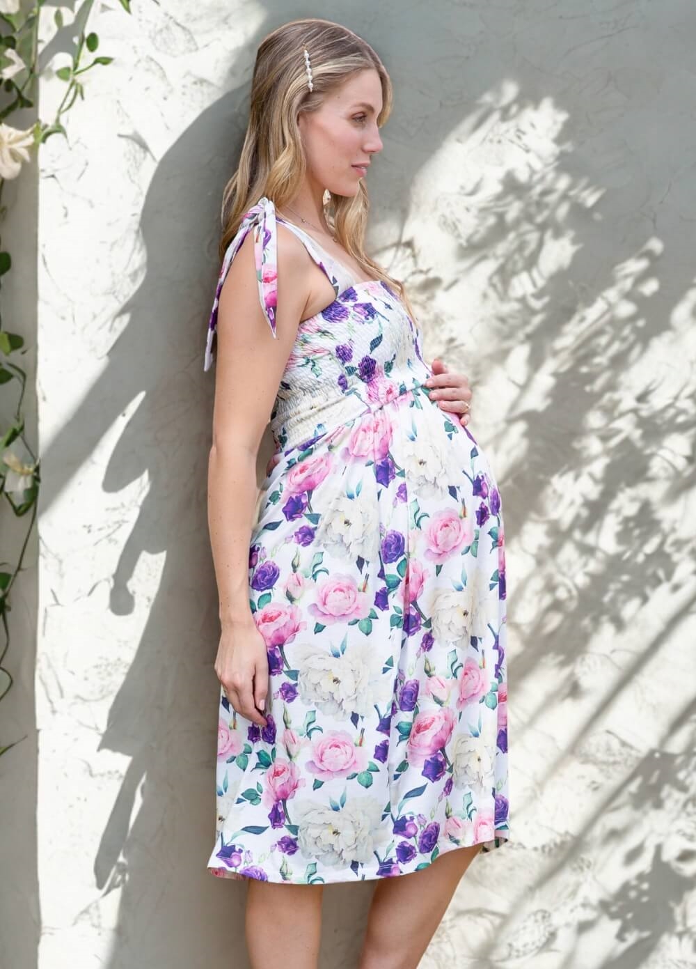 Floressa - Emmie Smocked Maternity Nursing Dress | Queen Bee