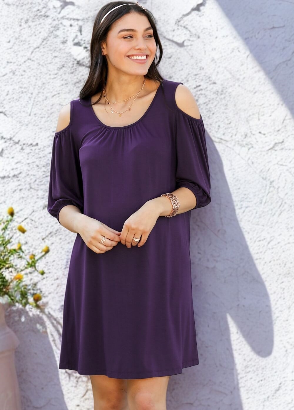 Trimester - Latrelle Open-Shoulder Maternity Party Dress | Queen Bee