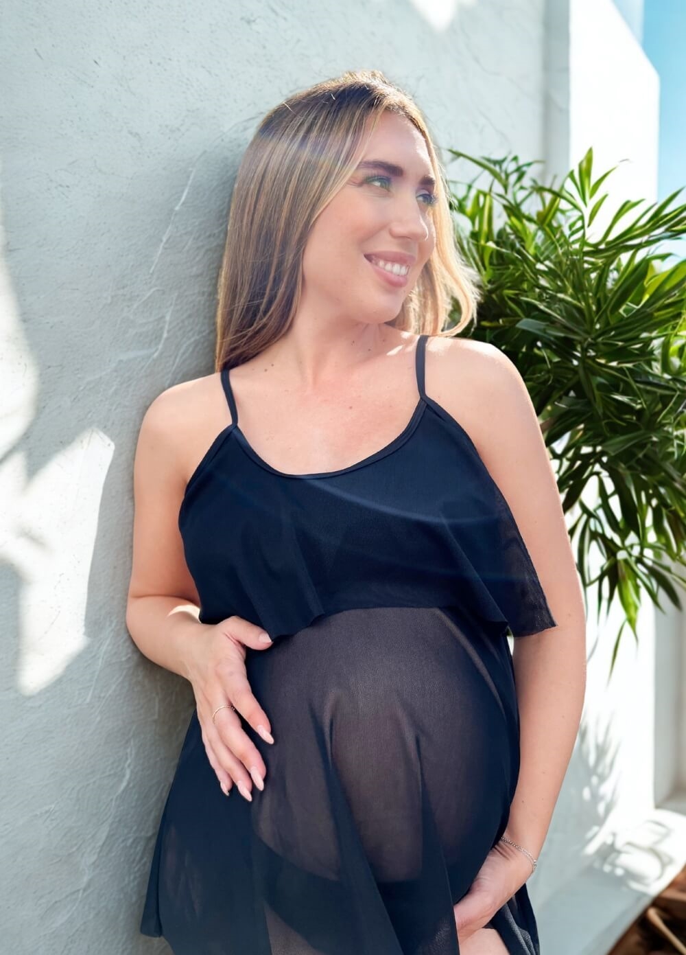 Lait & Co - Koko Mesh Maternity Tankini Set in Black | Queen Bee