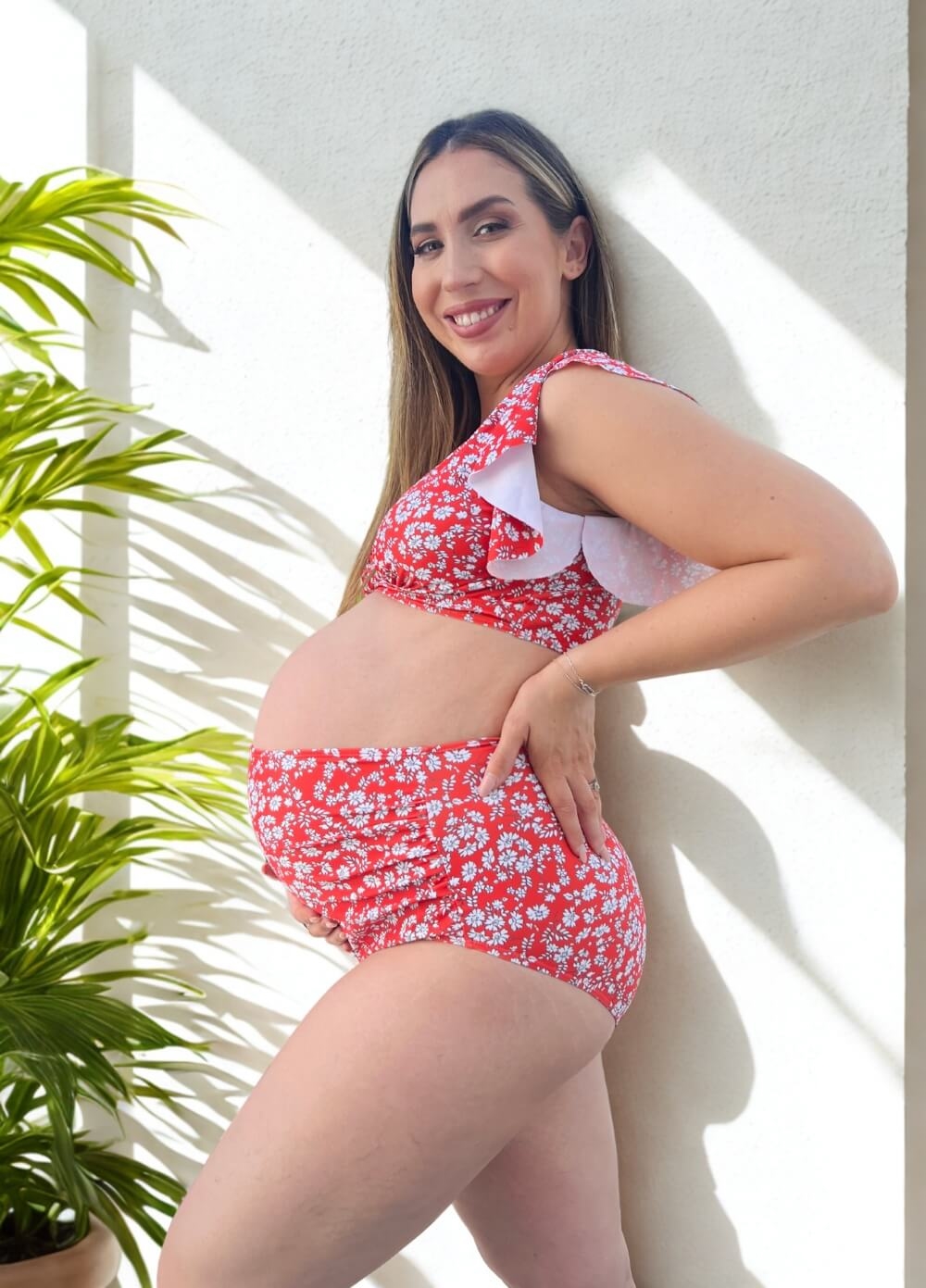 Lait & Co - Noosa Maternity Bikini Set in Red Floral | Queen Bee