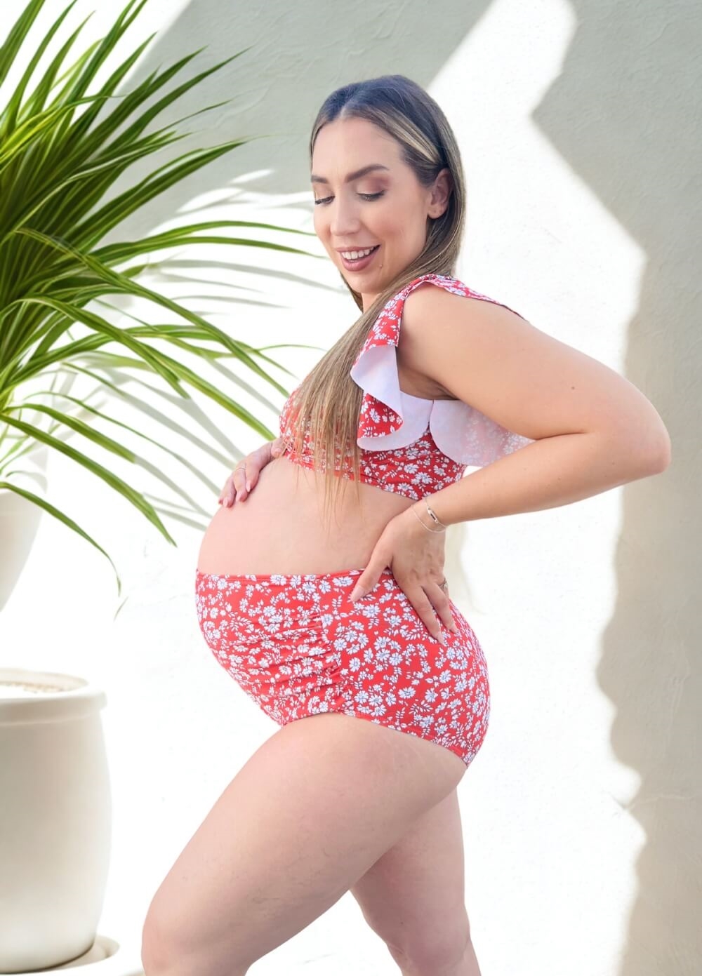 Lait & Co - Noosa Maternity Bikini Set in Red Floral | Queen Bee