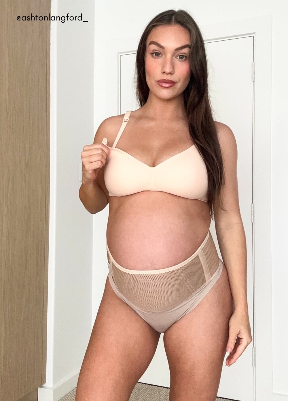 Kayce Adjustable Pregnancy Support Belly Belt in Nude | Queen Bee