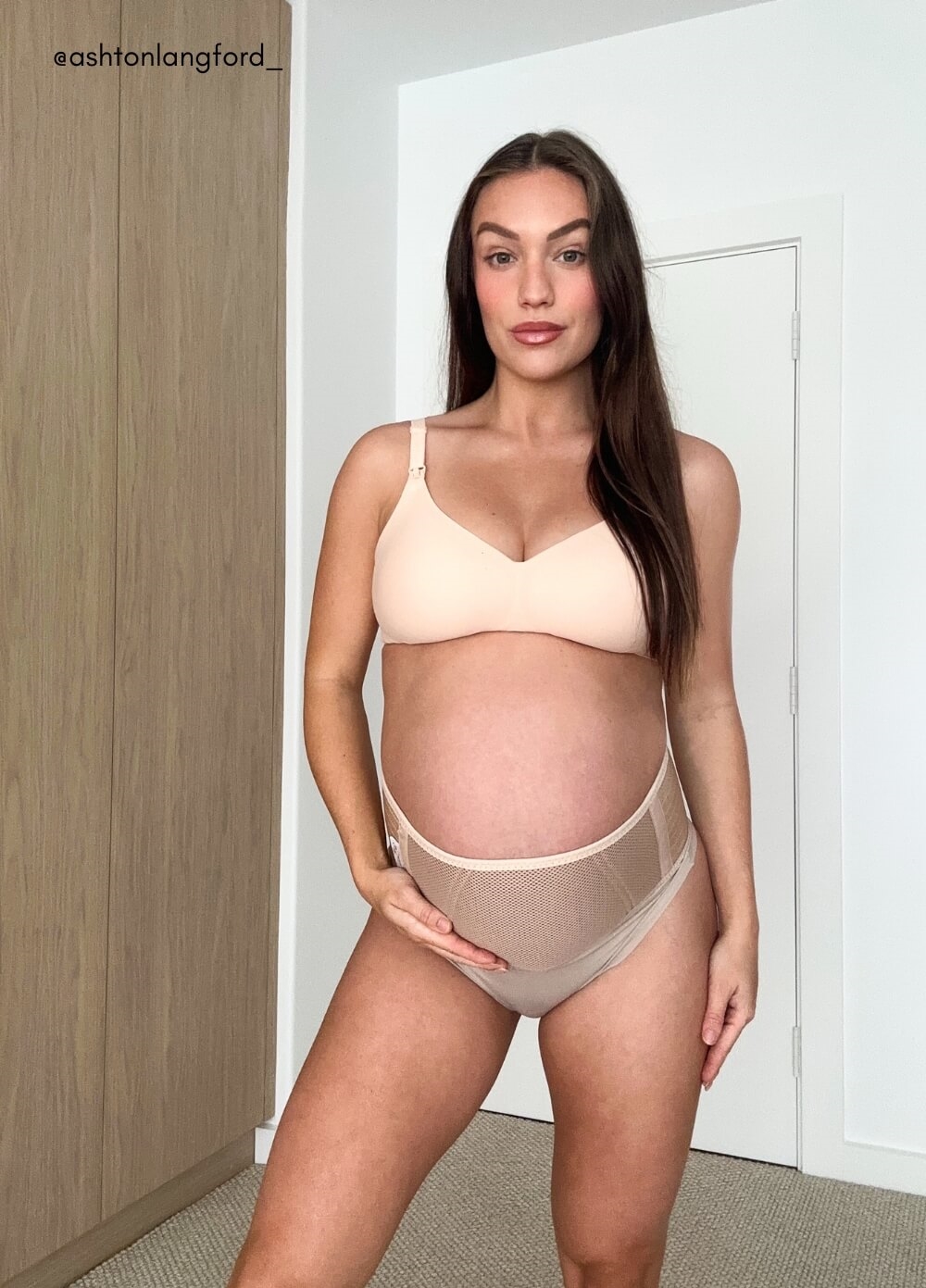 Kayce Adjustable Pregnancy Support Belly Belt in Nude | Queen Bee