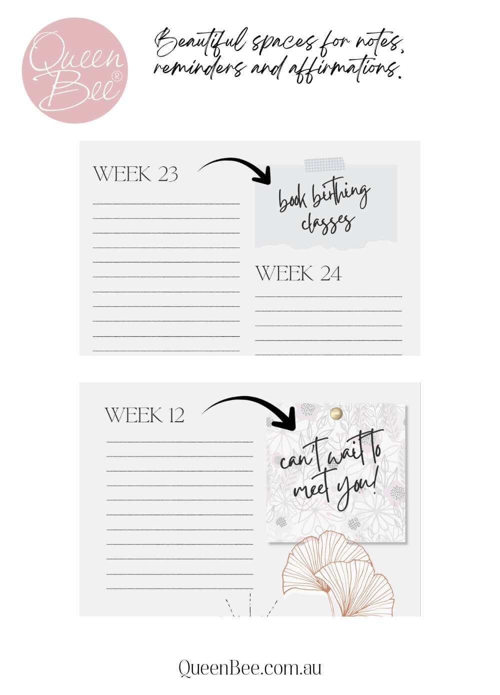 Koelle Studio – Mini Pregnancy Journal Companion – A5 | Queen Bee