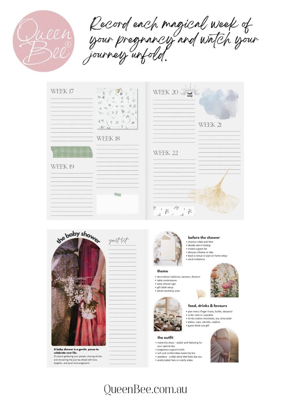 Koelle Studio – Mini Pregnancy Journal Companion – A5 | Queen Bee