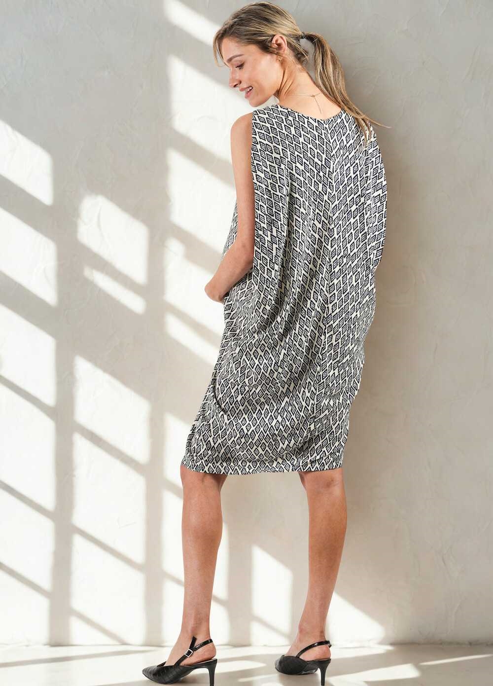 Caroline Drape Maternity Dress in Blue Print by Imanimo