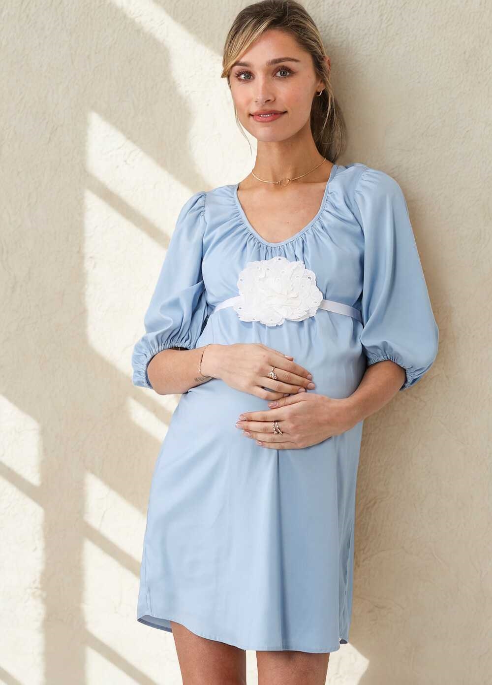Blue Baby Shower Maternity Dress by More of Me