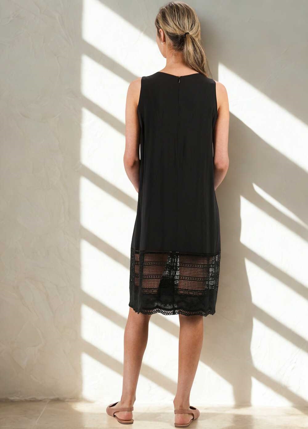 Athena Lace Hem Maternity Dress in Black by Imanimo