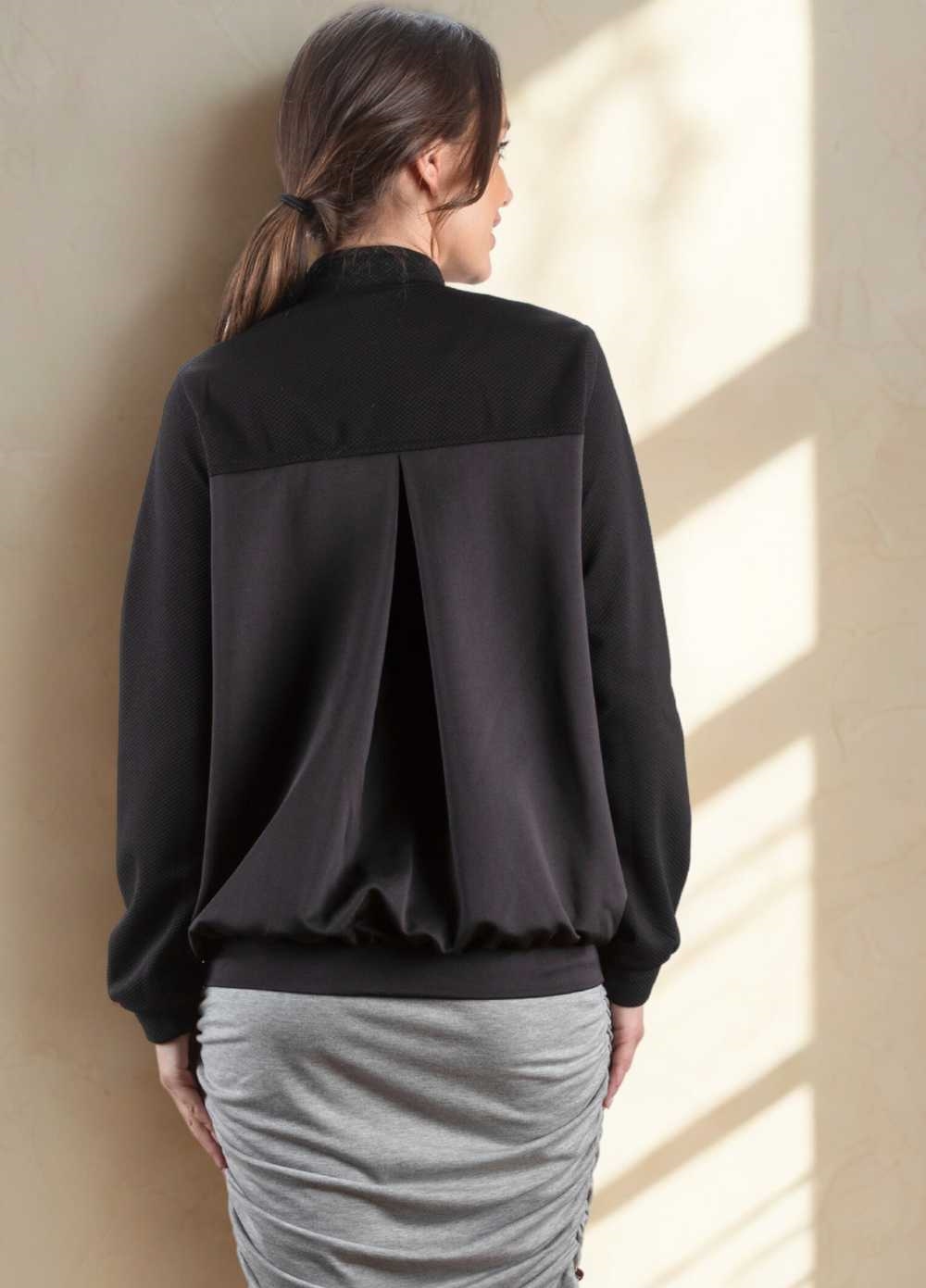 Elizabeth Maternity Bomber Jacket in Black by Imanimo