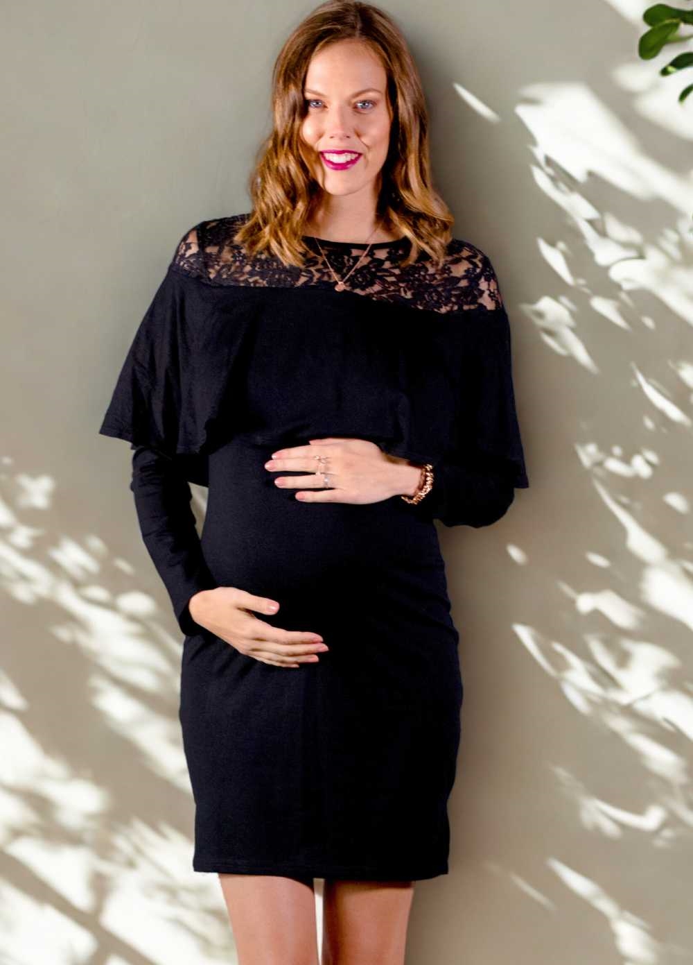 Epernay Nursing Dress in Black by Lait & Co