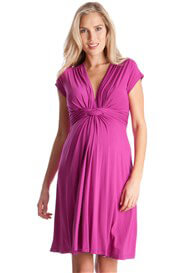 Fuchsia Pink Knot Front Maternity Dress by Seraphine