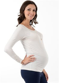 It Must Be Fate Long Sleeve Maternity Tee in Creme by Trimester