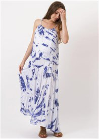Bluebird Maternity Nursing Maxi Dress in Lagoon Batik by Fillyboo