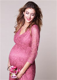 Chloe Lace Evening Maternity Dress in Desert Rose by Tiffany Rose