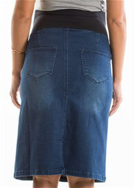 Maternity Denim Skirt in Blue Wash by Queen Bee