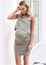Bae - Hidden Treasures Nursing Dress in Khaki