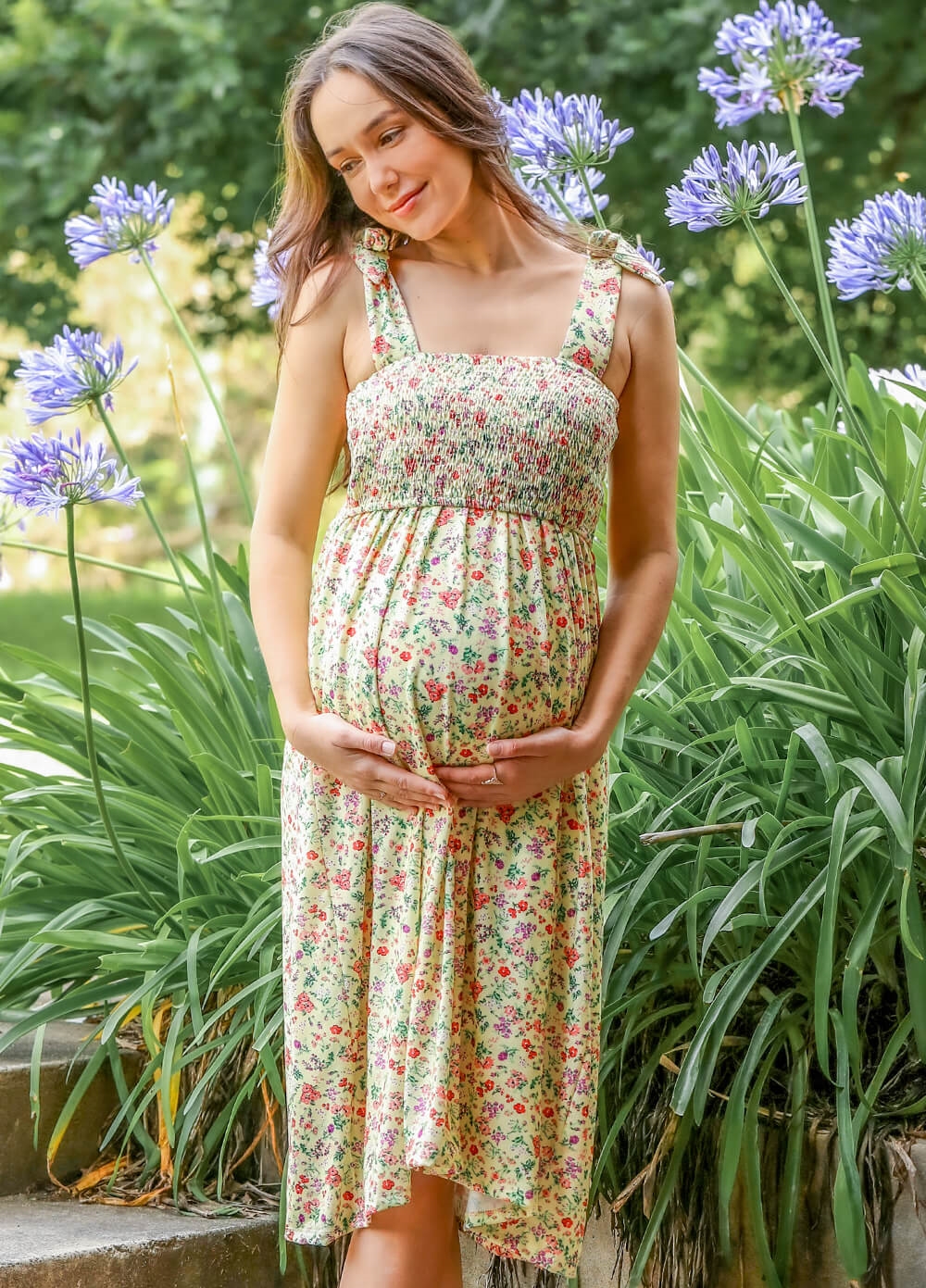 Floressa - Freesia Smocked Maternity Nursing Dress