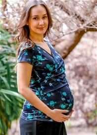 Floressa - Imogen Crossover Nursing Top in Midnight Floral